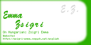emma zsigri business card
